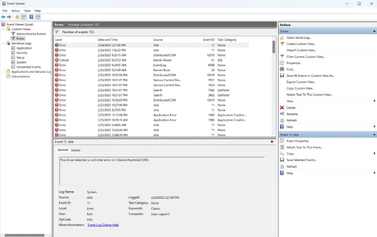 How to Check Event Viewer for Crash Clues in Windows 11